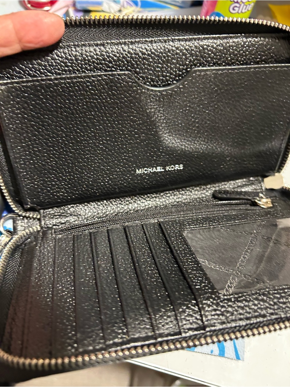Michael Kors Black and White Stripe Wristlet Wallet - Picture 3 of 6
